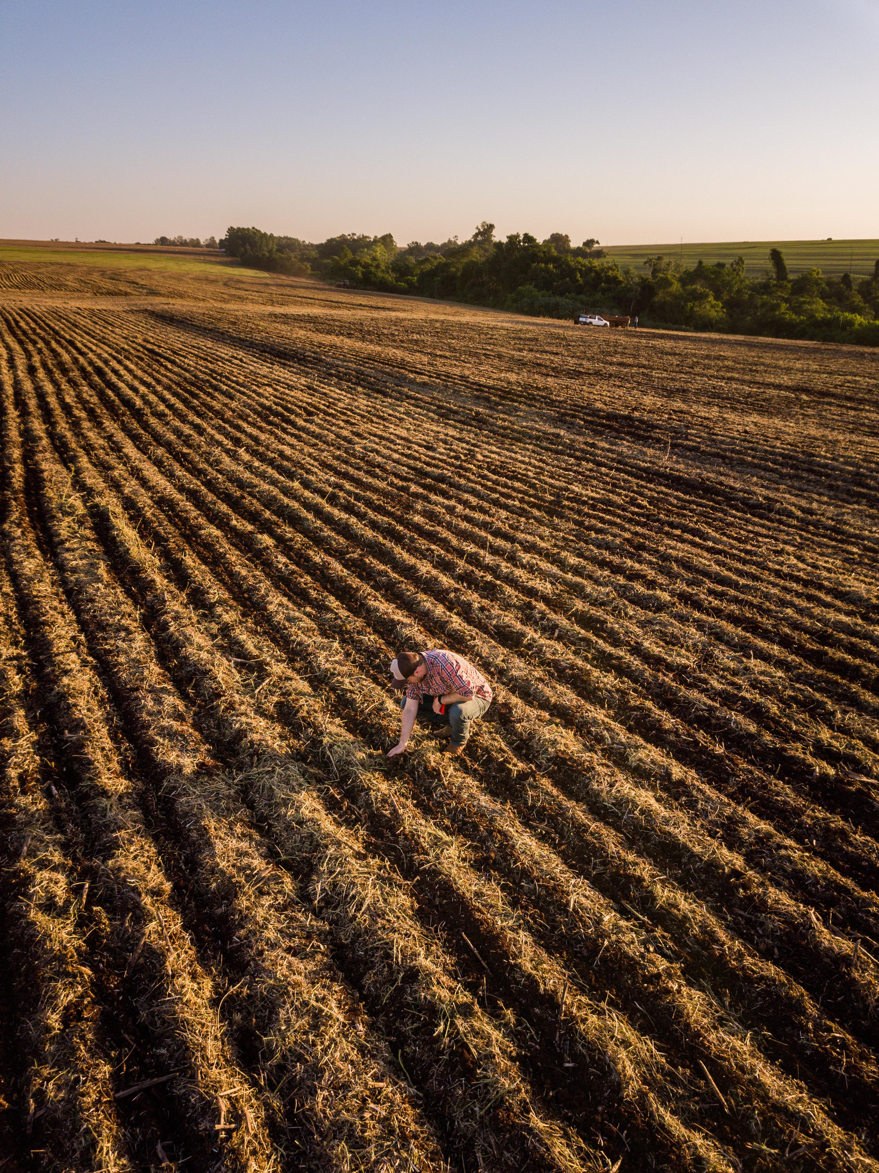 Lucas Dierings na lavoura — vista aérea